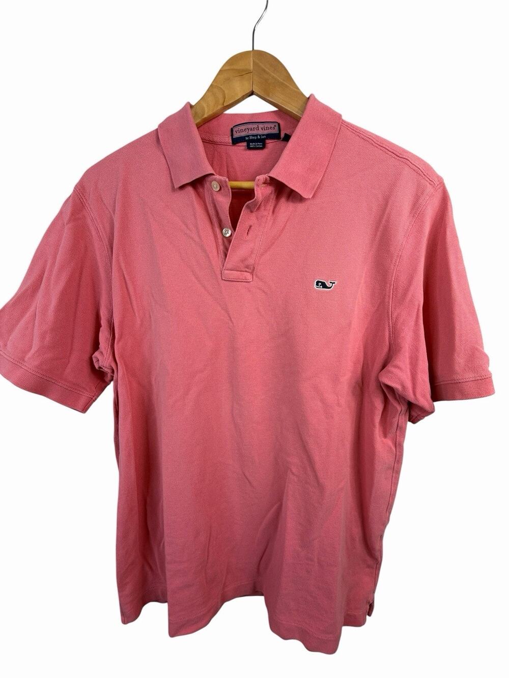Vineyard Vines Shep & Ian Polo Shirt Size M Men's Coral Pink Performance Golf